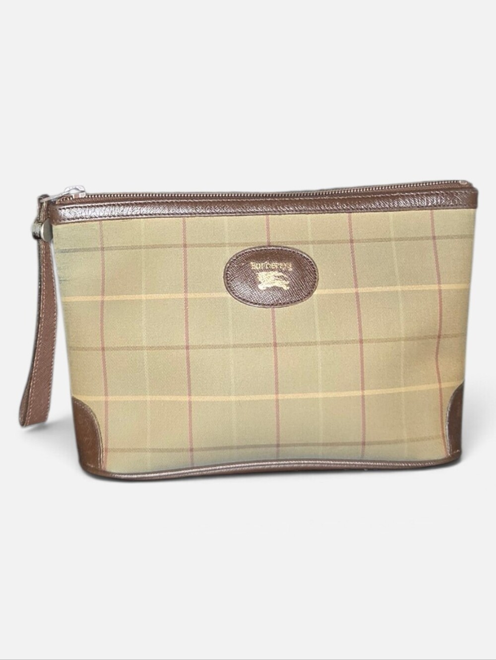 Burberry-Brown Nova Check Clutch Bag Canvas - Picture 8 of 8